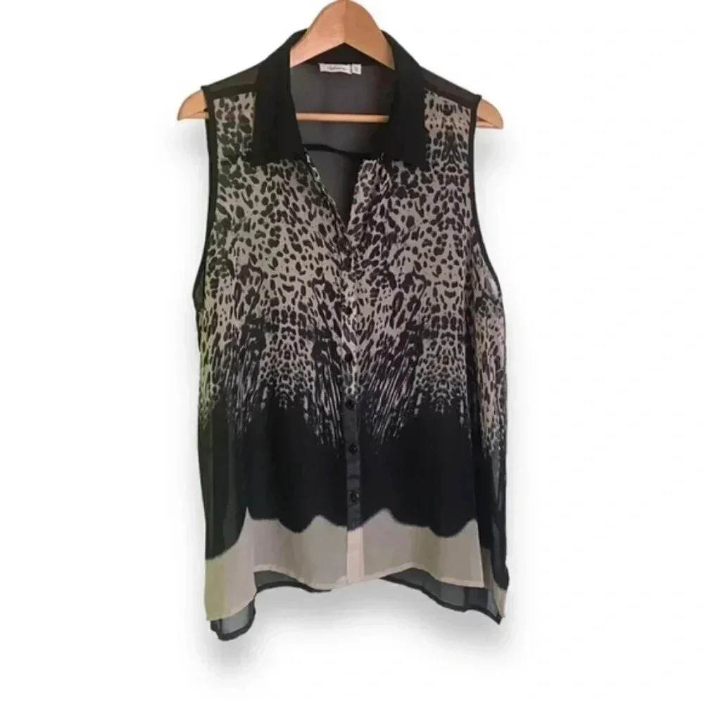 Reitmans Sleeveless Animal Print Blouse